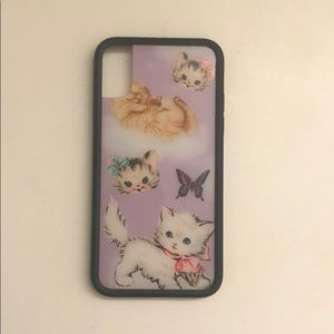 iphone X kitten and butterfly wildflower case